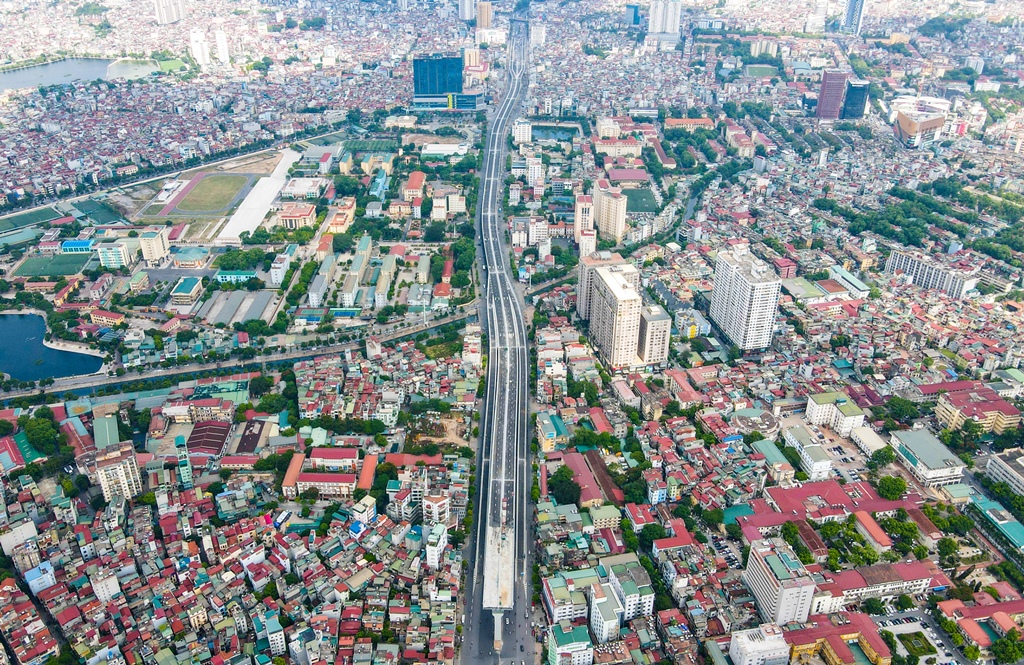 Thông xe Vành đai 2 Hà Nội trên cao, đường về Masteri Waterfront rộng mở