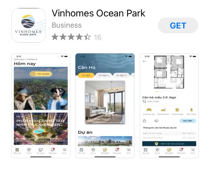 Ứng dụng Vinhomes Ocean Park